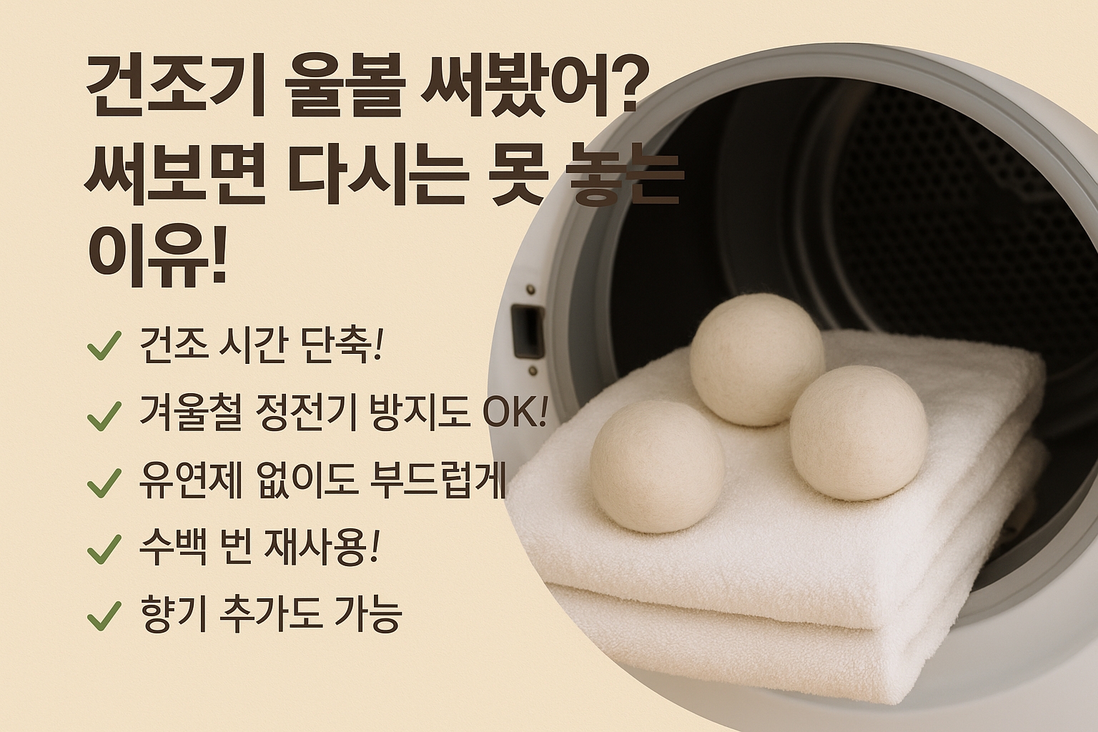 건조기 울볼 써봤어? 써보면 다시는 못 놓는 이유! 이미지